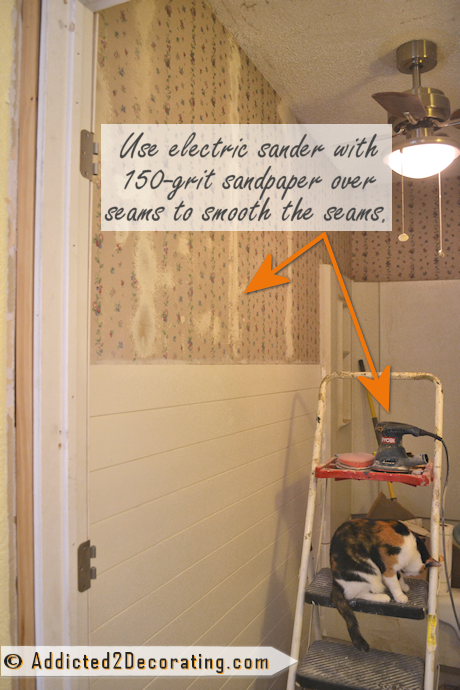 Bathroom Makeover Day 9 – How To Remove Wallpaper (Without Actually Removing Wallpaper)