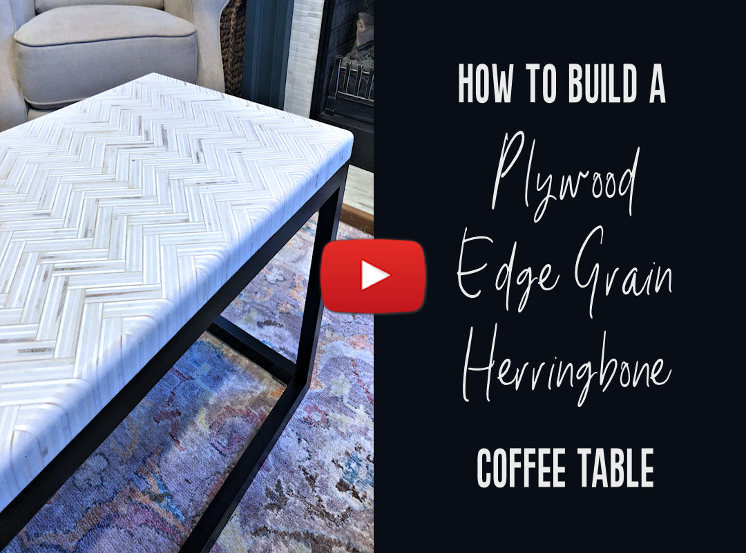 DIY Edge Grain Plywood Herringbone Coffee Table