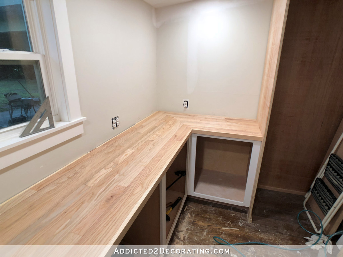 DIY Butcherblock Style Countertop Made From Red Oak Solid Hardwood Flooring – Part 1