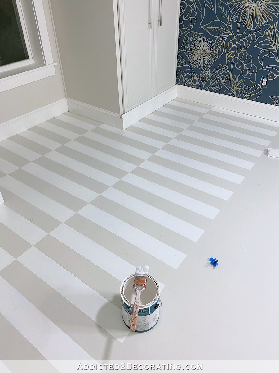 DIY Painted Hardwood Floor – Offset Striped Design – Part 1
