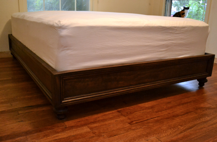 DIY Stained Wood Raised Platform Bed Frame – Finished!!