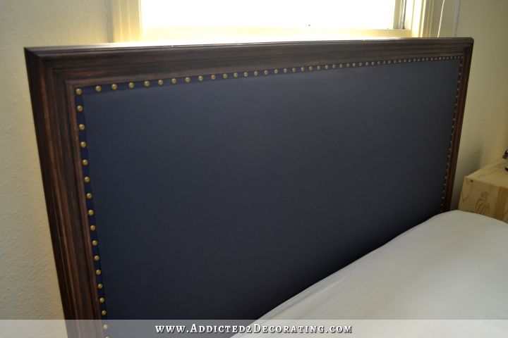 DIY Wood Framed Upholstered Headboard With Nailhead Trim – Finished & Installed!