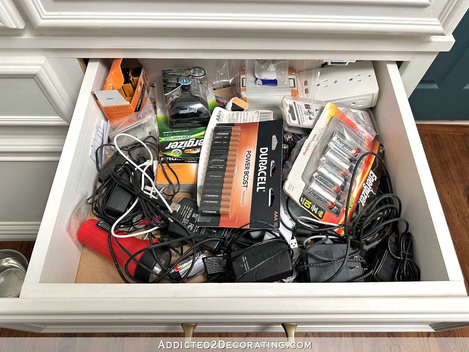 C.O.P. – Organizing The Dreaded Battery & Cord Drawer