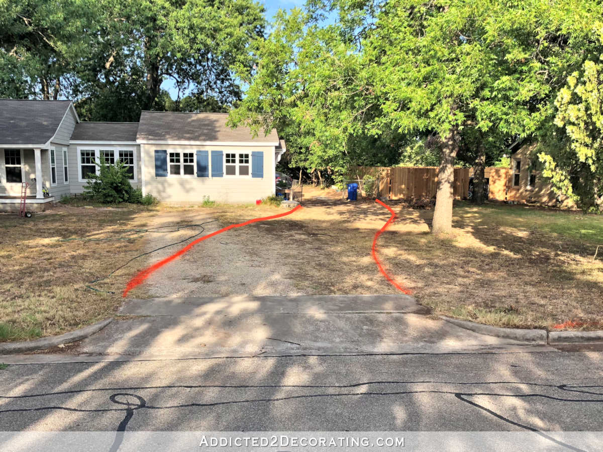 Driveway and Sidewalk Decisions (Visualized In Spray Paint)