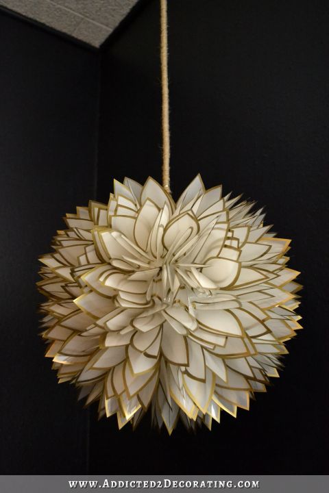 DIY Faux Capiz Shell Flower Pendant Light