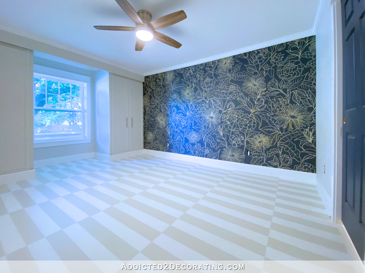 DIY Painted Hardwood Floor – Offset Striped Design – Finished!