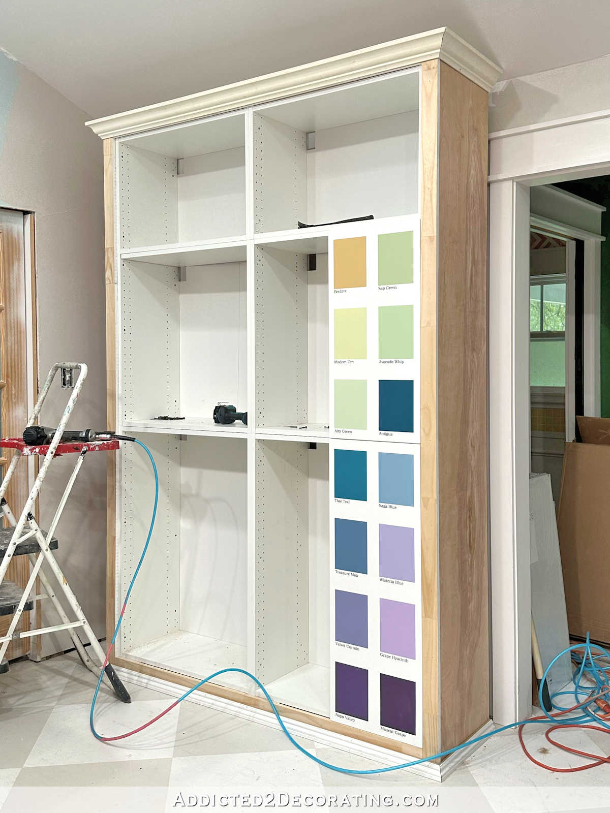 My 72-Color Paint Swatch Cabinets – Part 3 (Framing Out IKEA Cabinets To Make A Stand Alone Cabinet)