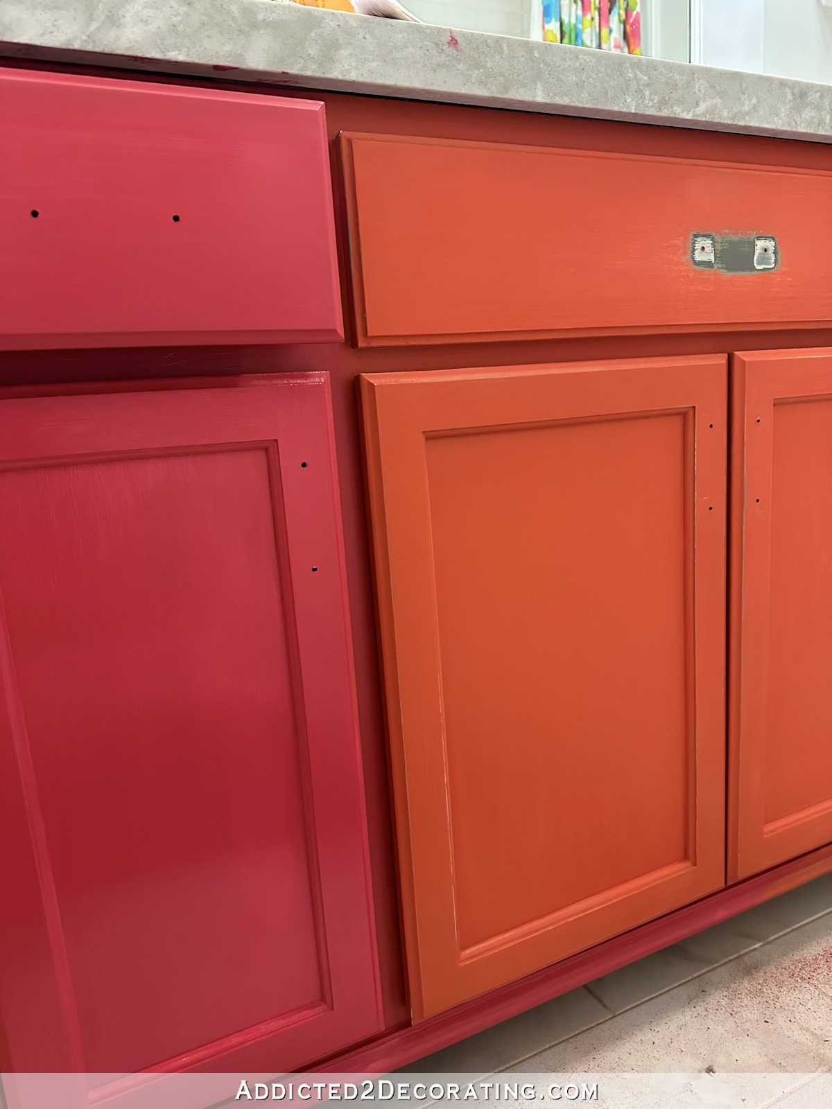 A New Hallway Bathroom Vanity Color (Goodbye Orange, Hello Pink)