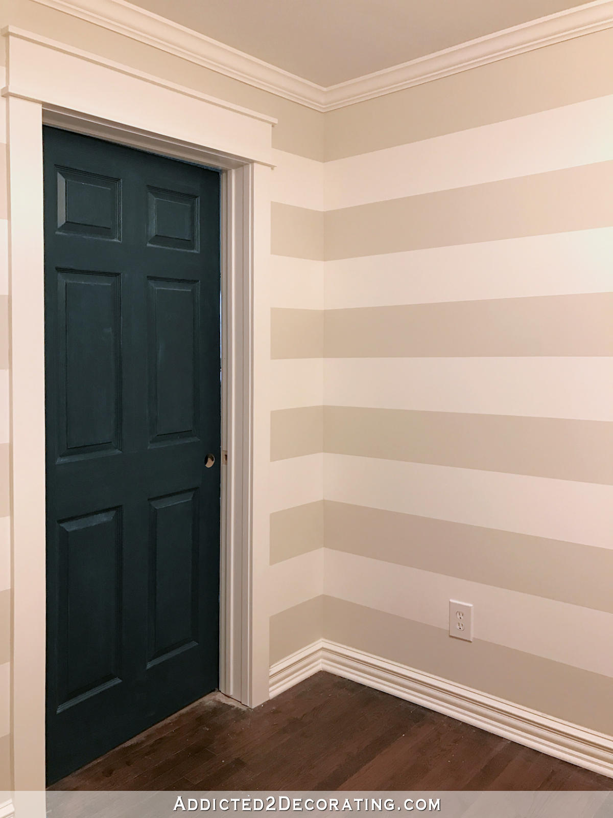 Stripes In The Hallway! (Plus, How To Paint Perfect Stripes On The Wall)
