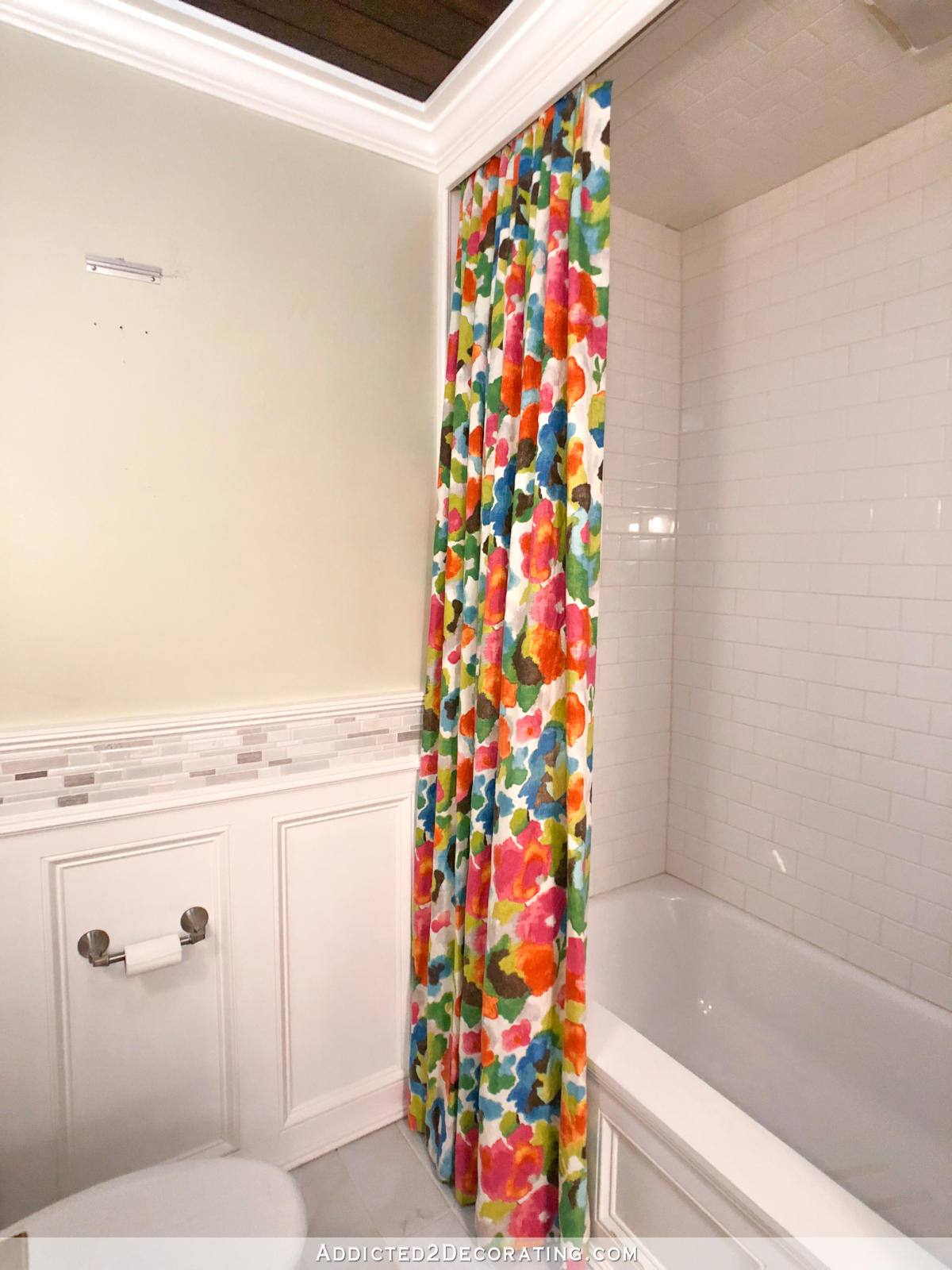DIY Colorful Shower Curtains (In A Watercolor Floral Fabric)