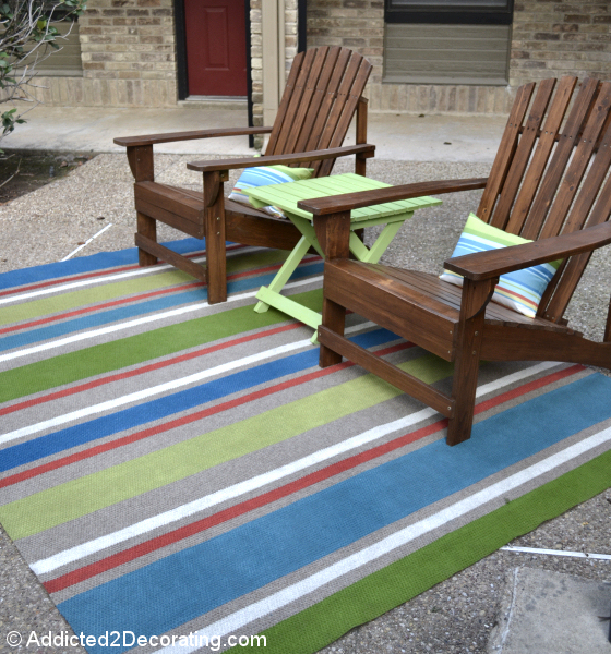 Outdoor Rug With Painted Stripes