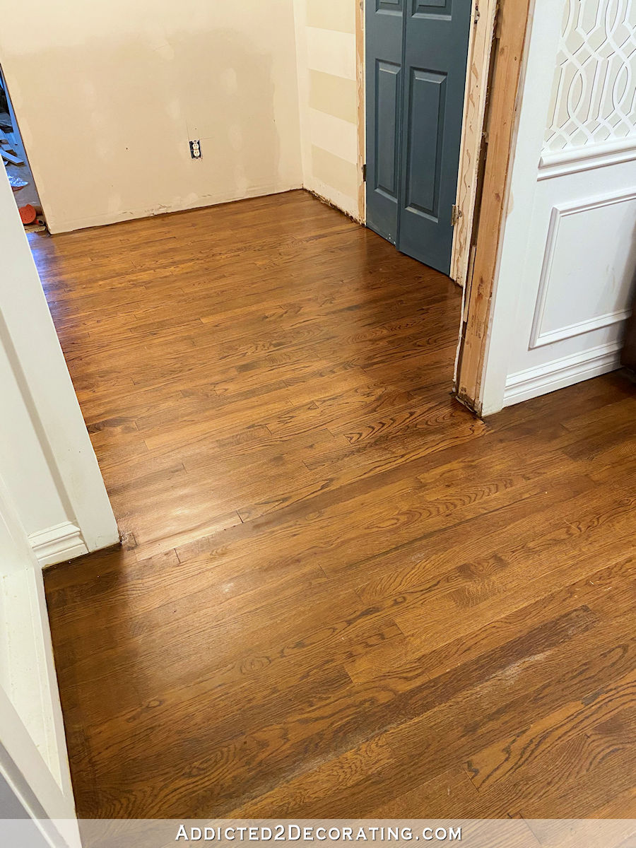 My Finished Hallway Floor (Color Match New Hardwood Flooring To Match Original Flooring)
