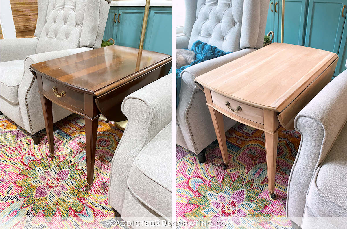 Side Table Makeover — From A Dark Factory Finish To Light And Natural
