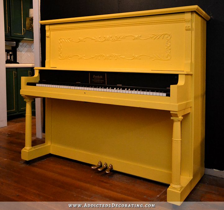 My New & Improved “Smiley Face” Yellow Painted Upright Piano